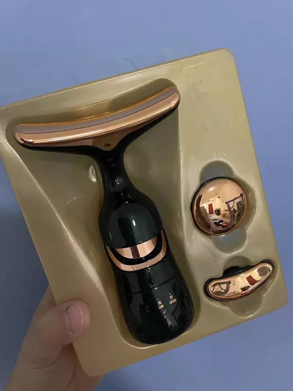  3 в 1 массажер для лица массаж шеи для лица и глаз лифтинг микротоковый аппарат для красоты кожи омоложение кожи стиль батареи Только в розницу