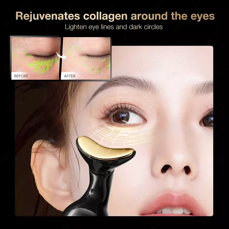  3 в 1 массажер для лица массаж шеи для лица и глаз лифтинг микротоковый аппарат для красоты кожи омоложение кожи стиль батареи Домашний Уголок