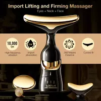  3 в 1 массажер для лица массаж шеи для лица и глаз лифтинг микротоковый аппарат для красоты кожи омоложение кожи стиль батареи - Домашний Уголок