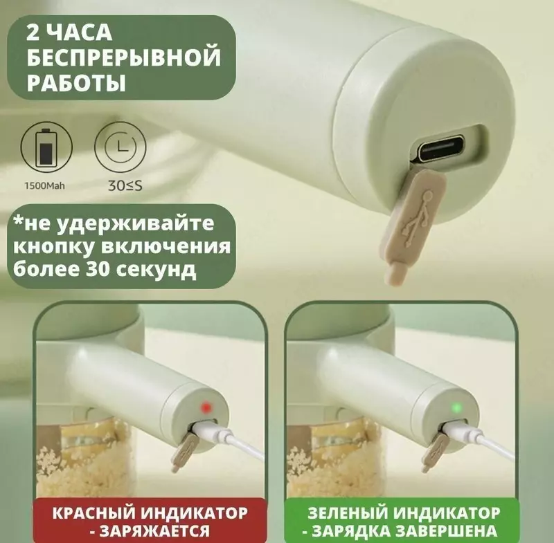 Измельчитель электрический овощерезка беспроводной