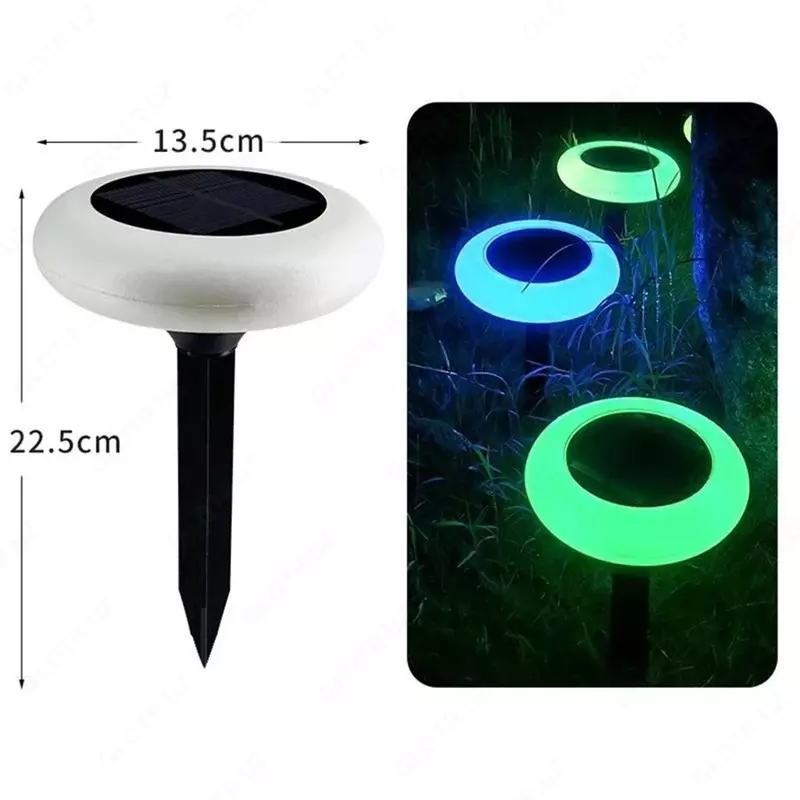 Светильник уличный садовый на солнечных батареях в комплекте 2 шт, держатель штекерный - 2 шт. Фонарь садовый на солнечной батарее имеет семицветный переменный световой индикатор. Время зарядки: 6-8 ч