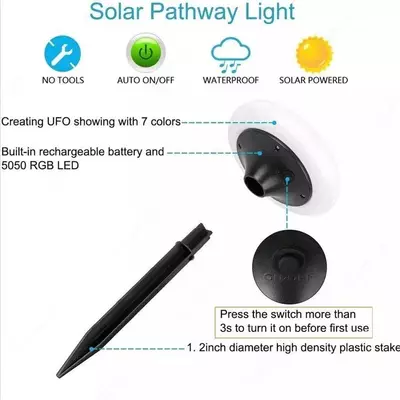 Светильник уличный садовый на солнечных батареях в комплекте 2 шт