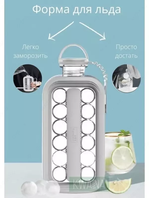 Портативная силиконовая форма для льда в виде бутылки 2 в 1