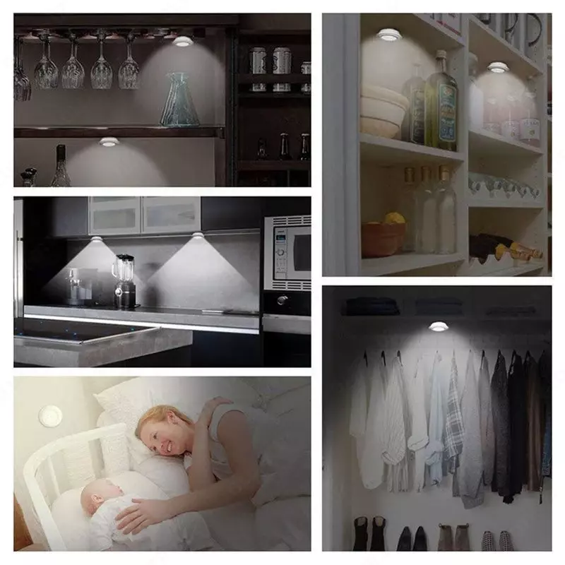Умный беспроводной светодиодный светильник для шкафа с дистанционным управлением