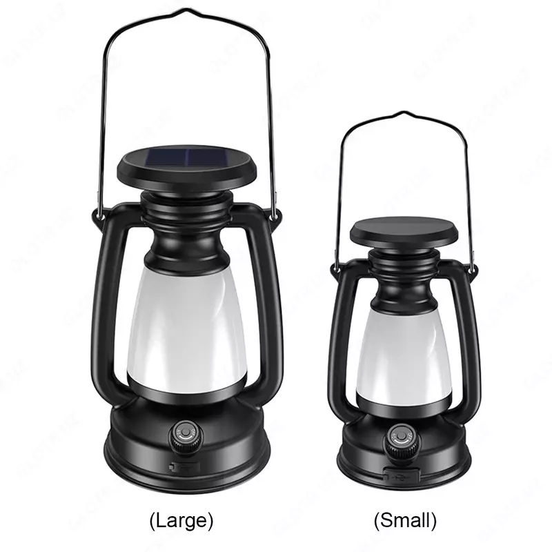 Солнечный фонарь Винтажный фонарь для кемпинга Type-C USB Зарядка рабочий светильник светодиодный настольный ночник Водонепроницаемый светильник для палатки Наружное