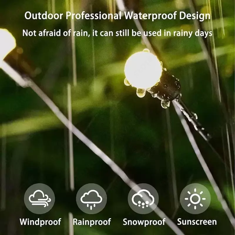 Фонарь садовый на солнечной батарее Светлячок из 6 шаров теплого света