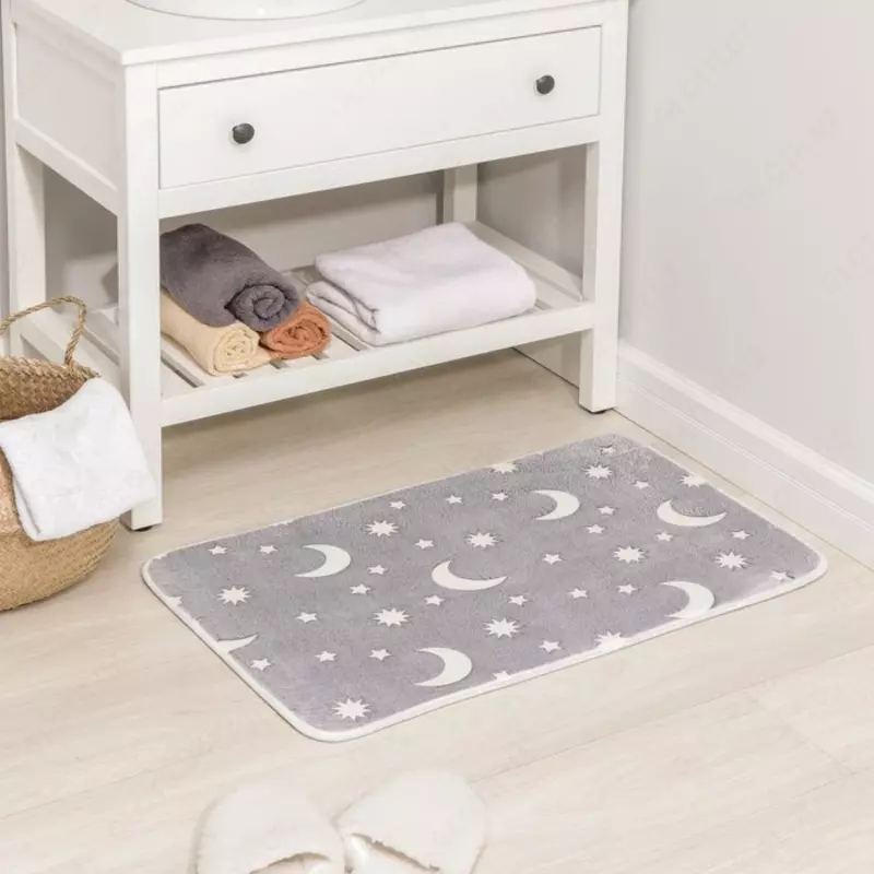 Коврик для ванной светящийся в темноте «Светящиеся фигуры», 50×80 см,