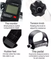   Мини-велотренажёр с компактной конструкцией предназначен для разработки двигательной активности рук и ног после перенесённых травм и операций. Преимущества педального тренажёра в том  что он не заним