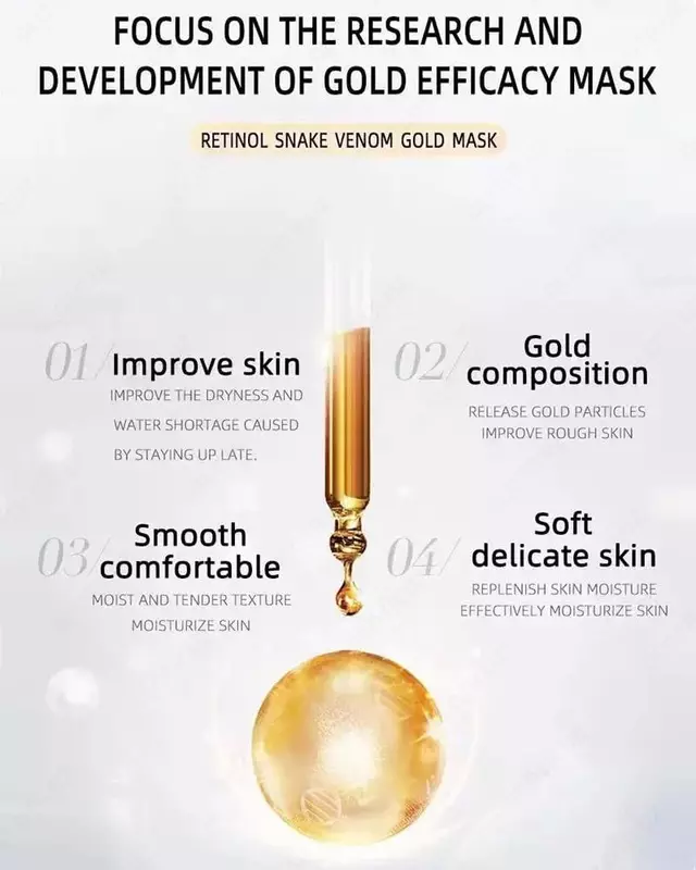  HUASURV GOLD/очищающая/Золотая маска пленка Омолаживающая золотая жидкая маска Корея для лица gold Домашний Уголок