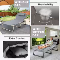 Складная раскладушка с регулируемым подголовником