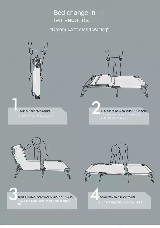  Складная раскладушка с регулируемым подголовником  - Домашний Уголок