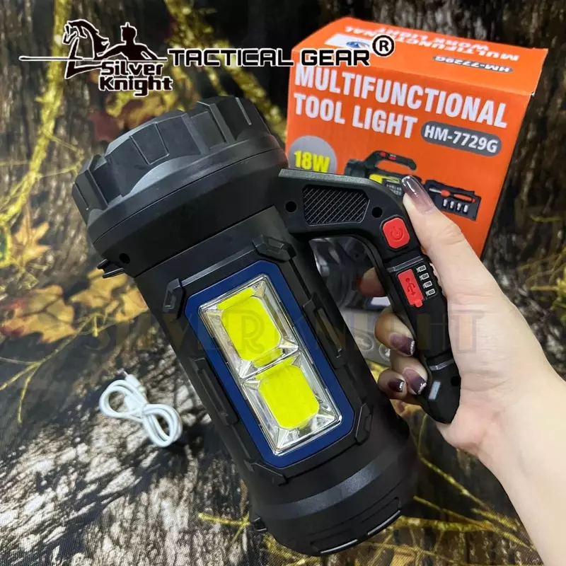 250 000 so'm Многофункциональный фонарь с комплектом инструментов Модель: HM-7729 Материал: АБС Размер продукта: 215*100*142 мм Вес: 580 г (с аккумулятором) ПАРАМЕТРЫ ПРОДУКТА⬇️ ✔️ Лампа: T6 + COB ✔️ Тип