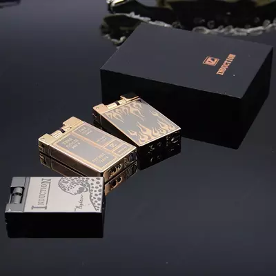 Металлическая Индукционная леопардовая зажигалка, надувная Бутановая газовая зажигалка,