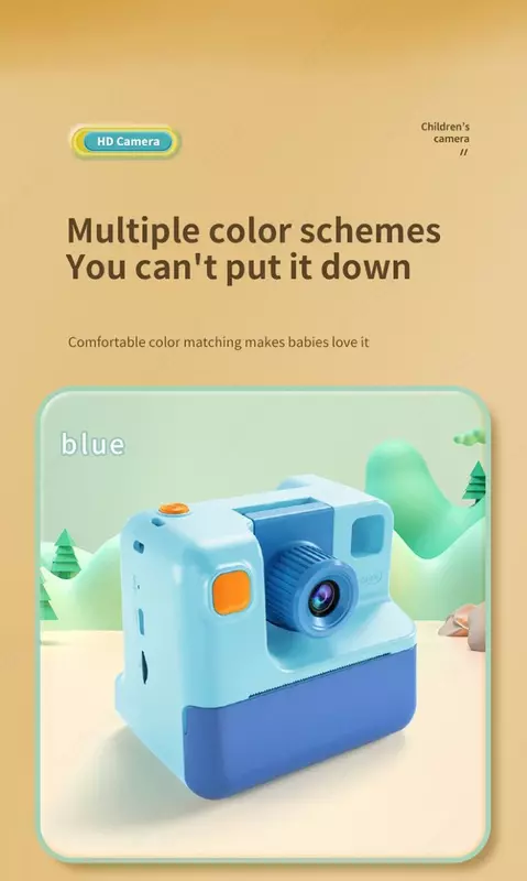 Детская камера мгновенной печати, камера для детей, цифровая камера 1080P HD,
