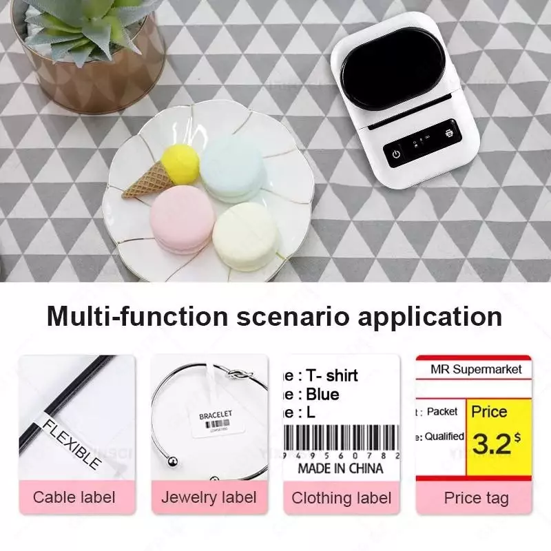  PT-260 Принтер этикеток 58 м Портативный карманный термопринтер Bluetooth Мобильный принтер 20-50 мм Наклейки со штрих-кодом Печать имени и цены Только в розницу