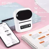  PT-260 Принтер этикеток 58 м Портативный карманный термопринтер Bluetooth Мобильный принтер 20-50 мм Наклейки со штрих-кодом Печать имени и цены Домашний Уголок