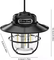  Фонарь Портативный для кемпинга  лм  с зарядкой от USB Светодиодный фонарь для кемпинга 200LM Винтажный портативный фонарь для кемпинга Бесступенчатое затемнение Type-C USB Перезаряжаемый для пеших пр Только в розницу