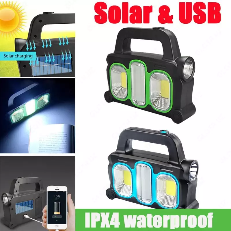 Портативный аккумуляторный фонарь-прожектор с солнечной батареей HB-6169 Powerbank