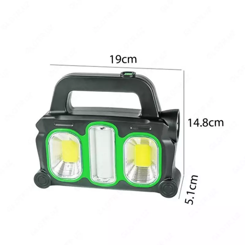 Портативный аккумуляторный фонарь-прожектор с солнечной батареей HB-6169 Powerbank