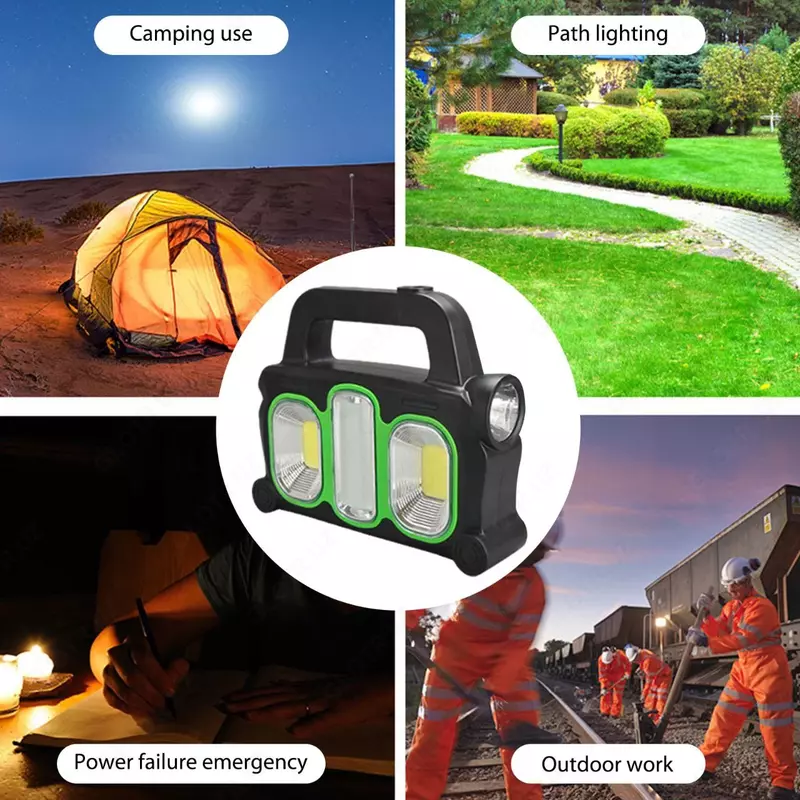 Портативный аккумуляторный фонарь-прожектор с солнечной батареей HB-6169 Powerbank