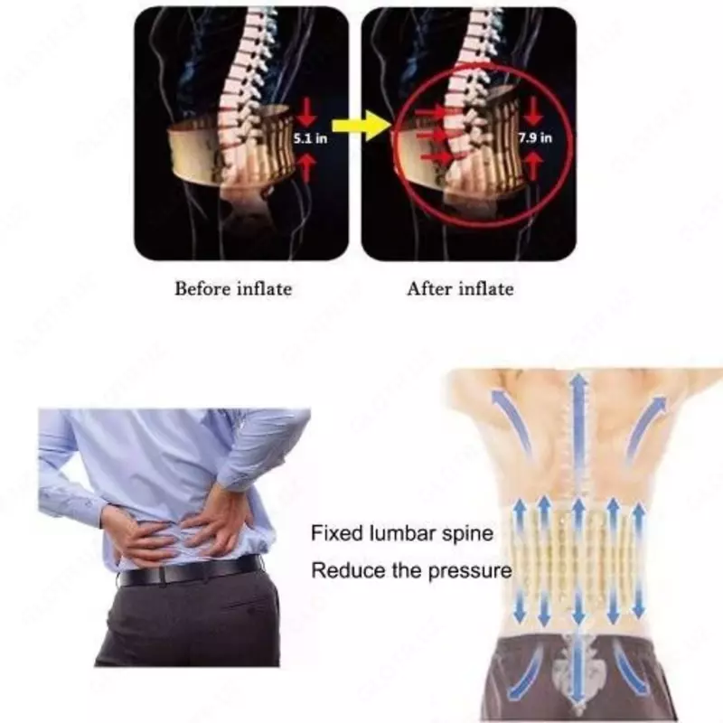   Пневматический пояс-корсет для спины Air Decompression Black Belt  поясничный пояс от остерохандроза