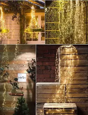 Светодиодная гирлянда Конский хвост Роса на елку 200 LED 10 нитей 2м т  Гирлянда Конский хвост Роса на елку с 200 LED лампами на 10 нитях, каждая из которых длиной в 2 метр, создана для ваших праздник