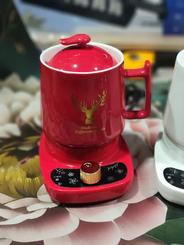 220 В электрический чайник, чашка для тушения, горшок для сохранения здоровья, мини-медленная плита, портативный стеклянный чайник, чашка для кипячения, разделенный чайник для чая