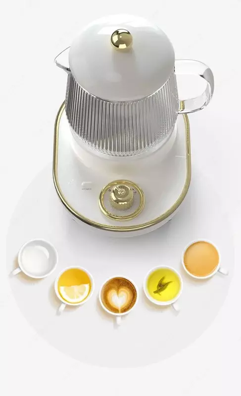 220 В электрический чайник, чашка для тушения, горшок для сохранения здоровья, мини-медленная плита, портативный стеклянный чайник, чашка для кипячения, разделенный чайник для чая