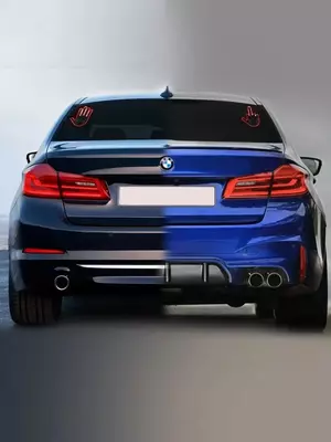 ладонь на заднее стекло автомобиля