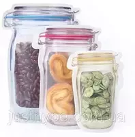 Герметичные пищевые многоразовые пакеты с зип застежкой Mason