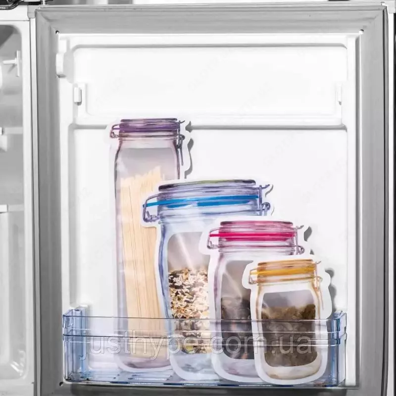 Герметичные пищевые многоразовые пакеты с зип застежкой Mason