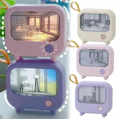 Декоративная настольная лампа в виде телевизора