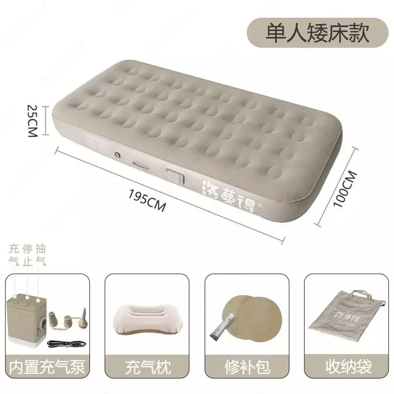 Двуспальная надувная кровать серии Fullsleep Wingback изготовлена по технологии I-Beam Construction (25*195*100 см)