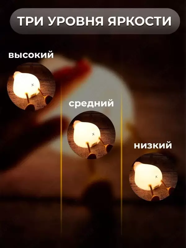 Ночник детский светильник силиконовый утка Ночник силиконовый детский очень милый и приятный на ощупь. Светильник выполнен из качественного мягкого пищевого силикона, который полностью безопасен для з