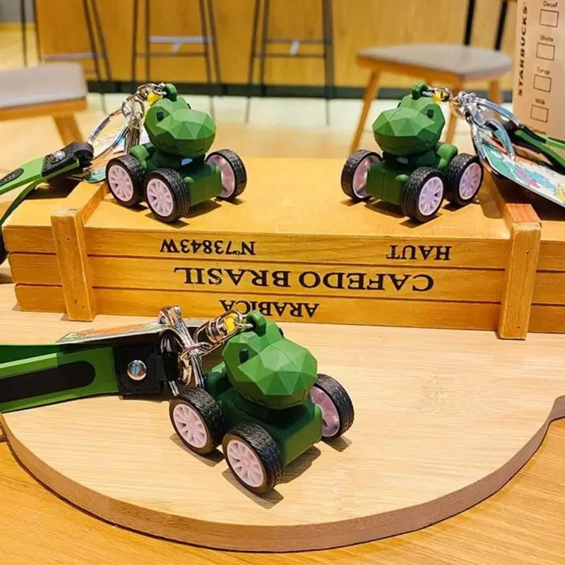 Брелок для ключей с изображением динозавра, внедорожника, панды