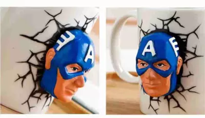 Керамическая чашка супергероя - Spiderman, Superman.