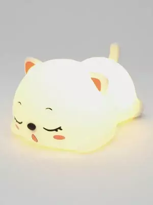 Ночник-светильник силиконовый на аккумуляторе с разными цветами подсветки Котенок «T-s» ЯТТ "Домашний Уголок"