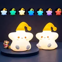  Ночник-светильник силиконовый на аккумуляторе с разными цветами подсветки Звездочка Star «D-s» - 