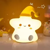  Ночник-светильник силиконовый на аккумуляторе с разными цветами подсветки Звездочка Star «D-s» Только в розницу