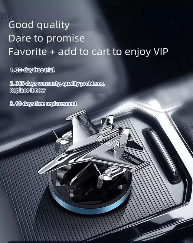 Ароматизатор для автомобиля самолет истребитель на солнечной батарее многоразового использования Silver.