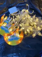 Светодиодная гирлянда-занавес в виде звезды и Луны Только в розницу