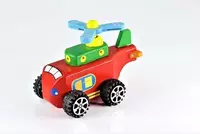 Деревянная машинка-вертолет с инерционным механизмом