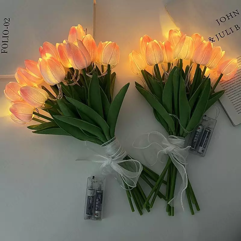 Искусственные тюльпаны с подсветкой Battery