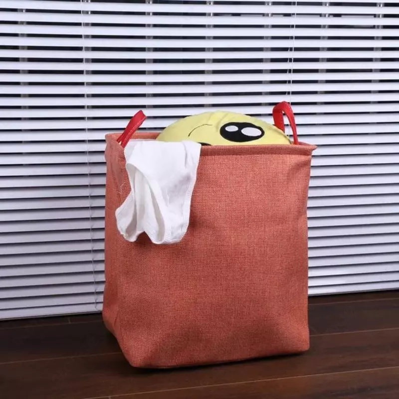 Складная льняная корзина для белья