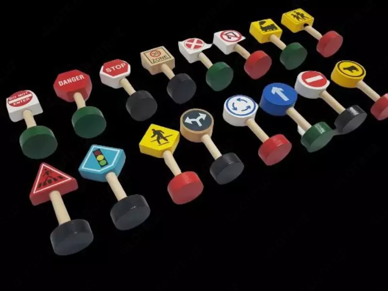 Набор деревянных дорожных знаков. Только в розницу