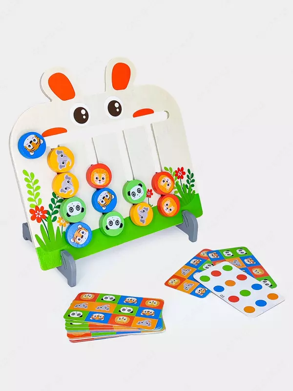 Деревянная игрушка мини бизиборд для детей по методу Монтессори