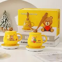 Керамическая дизайнерская кружка "Bear" с подставкой для подогрева - ЯТТ "Домашний Уголок"