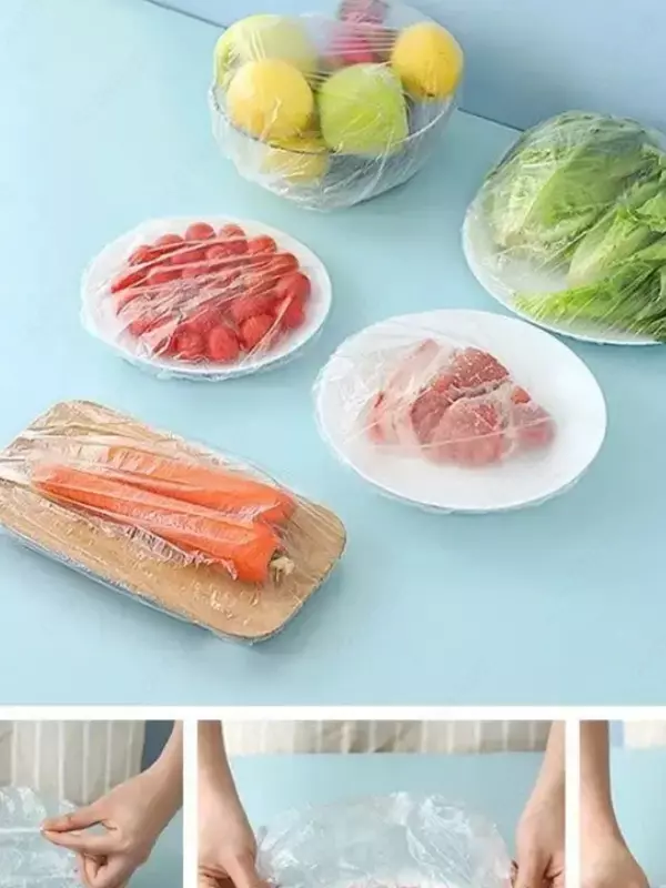 Полиэтиленовые пищевые пакеты для еды - шапочка для посуды.