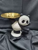 Статуя панды с подносом для декора
