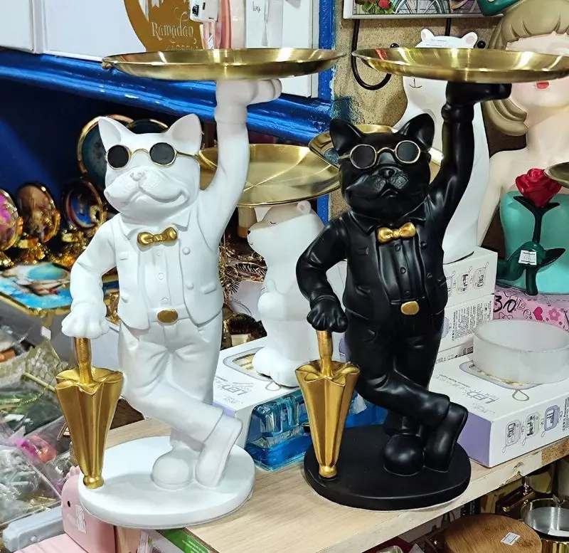 Декоративная фигурка с подносом "Месье бульдог"